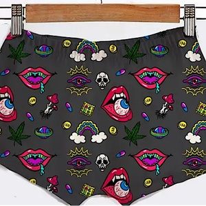NEW Trippy Graphic Shorts | Dope Festival Style | XS XXS | NWT